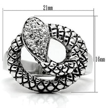 3W183 - Rhodium Brass Ring with Top Grade Crystal  in Clear