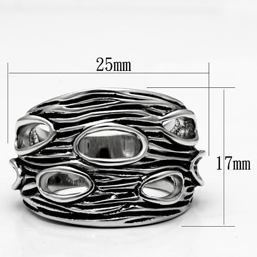 3W188 - Rhodium Brass Ring with No Stone