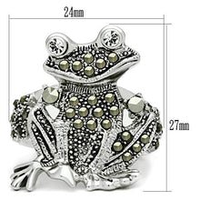 3W205 - Rhodium Brass Ring with Top Grade Crystal  in Clear