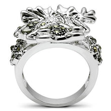 3W205 - Rhodium Brass Ring with Top Grade Crystal  in Clear