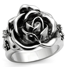 3W210 - Rhodium Brass Ring with AAA Grade CZ  in Clear