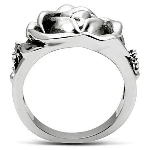 3W210 - Rhodium Brass Ring with AAA Grade CZ  in Clear