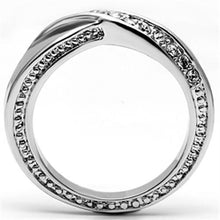 3W264 - Rhodium Brass Ring with Top Grade Crystal  in Clear