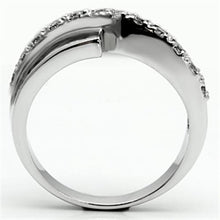 3W267 - Rhodium Brass Ring with AAA Grade CZ  in Clear