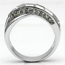 3W269 - Rhodium Brass Ring with Top Grade Crystal  in Clear