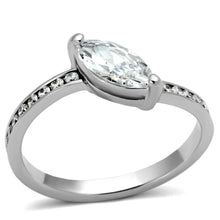 3W528 - Rhodium Brass Ring with AAA Grade CZ  in Clear