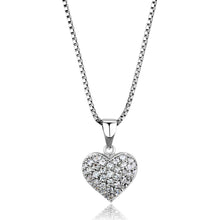 3W793 - Rhodium Brass Chain Pendant with AAA Grade CZ  in Clear