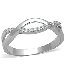 3W796 - Rhodium Brass Ring with AAA Grade CZ  in Clear