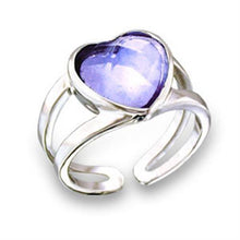 411811 - Rhodium Brass Ring with AAA Grade CZ  in Light Amethyst