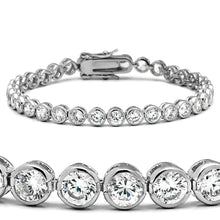 47201 - Rhodium Brass Bracelet with AAA Grade CZ  in Clear