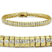47303 - Gold Brass Bracelet with AAA Grade CZ  in Clear