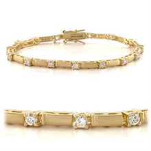 47404 - Gold Brass Bracelet with AAA Grade CZ  in Clear