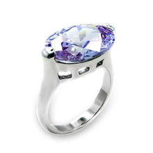 6X183 - Rhodium 925 Sterling Silver Ring with AAA Grade CZ  in Light Amethyst