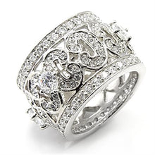 7X182 - Rhodium 925 Sterling Silver Ring with AAA Grade CZ  in Clear