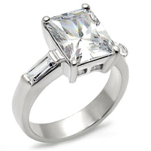 9D432 - High-Polished 925 Sterling Silver Ring with AAA Grade CZ  in Clear