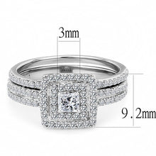 DA064 - High polished (no plating) Stainless Steel Ring with AAA Grade CZ  in Clear