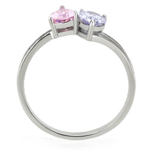 DA270 - High polished (no plating) Stainless Steel Ring with AAA Grade CZ  in Multi Color