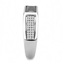 DA284 - High polished (no plating) Stainless Steel Ring with AAA Grade CZ  in Black Diamond