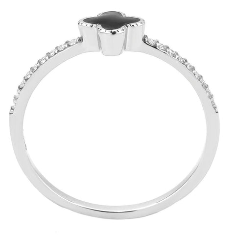 DA320 - No Plating Stainless Steel Ring with Epoxy  in Jet