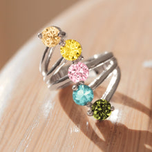 Sigrid Cocktail Ring - Stainless Steel, AAA CZ , Multi Color - TK2876