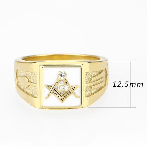 TK1159W - IP Gold(Ion Plating) Stainless Steel Ring with Top Grade Crystal  in Clear