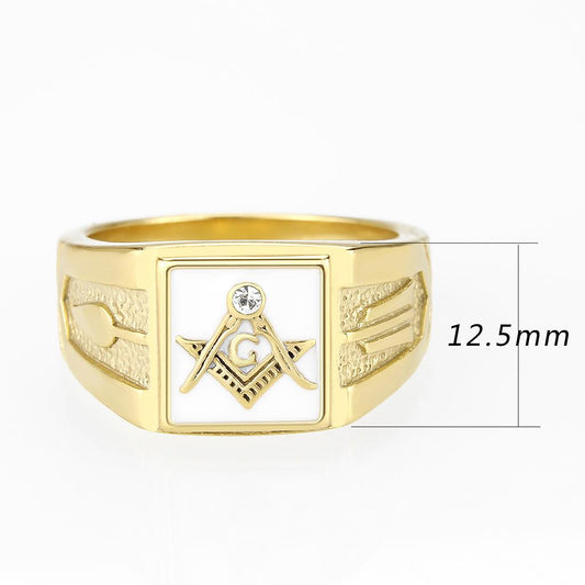 TK1159W - IP Gold(Ion Plating) Stainless Steel Ring with Top Grade Crystal  in Clear