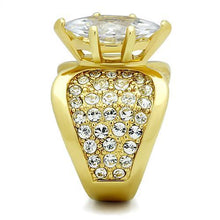 TK1672 - IP Gold(Ion Plating) Stainless Steel Ring with AAA Grade CZ  in Clear