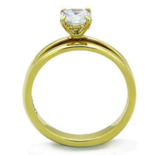 TK1721 - IP Gold(Ion Plating) Stainless Steel Ring with AAA Grade CZ  in Clear