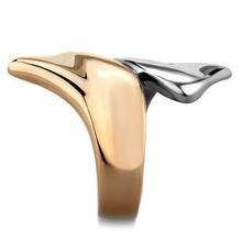 TK1793 - Two-Tone IP Rose Gold Stainless Steel Ring with No Stone