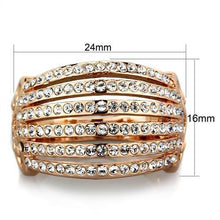 TK1797 - IP Rose Gold(Ion Plating) Stainless Steel Ring with Top Grade Crystal  in Clear