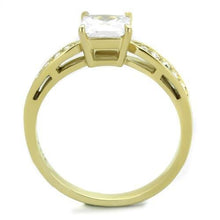 TK1873 - IP Gold(Ion Plating) Stainless Steel Ring with AAA Grade CZ  in Clear