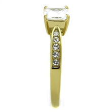 TK1873 - IP Gold(Ion Plating) Stainless Steel Ring with AAA Grade CZ  in Clear