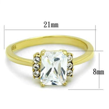 TK1876 - IP Gold(Ion Plating) Stainless Steel Ring with AAA Grade CZ  in Clear