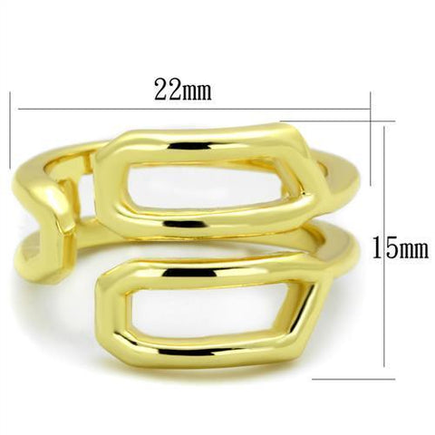 TK1884 - IP Gold(Ion Plating) Stainless Steel Ring with No Stone