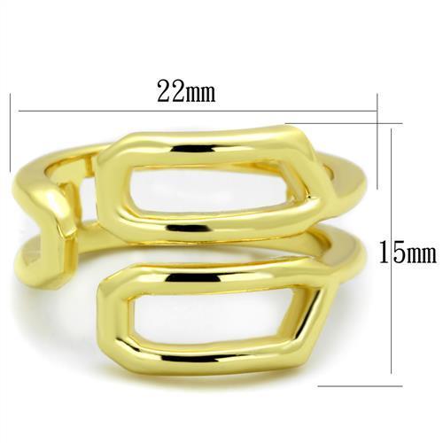 TK1884 - IP Gold(Ion Plating) Stainless Steel Ring with No Stone