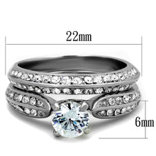 TK1920 - High polished (no plating) Stainless Steel Ring with AAA Grade CZ  in Clear