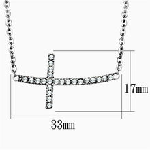 TK1931 - High polished (no plating) Stainless Steel Necklace with Top Grade Crystal  in Clear
