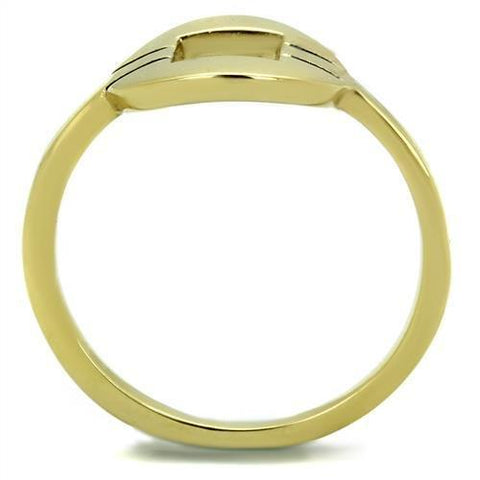 TK2033 - IP Gold(Ion Plating) Stainless Steel Ring with No Stone