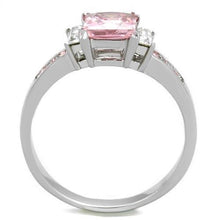 TK2169 - High polished (no plating) Stainless Steel Ring with AAA Grade CZ  in Rose