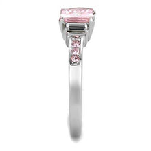 TK2169 - High polished (no plating) Stainless Steel Ring with AAA Grade CZ  in Rose