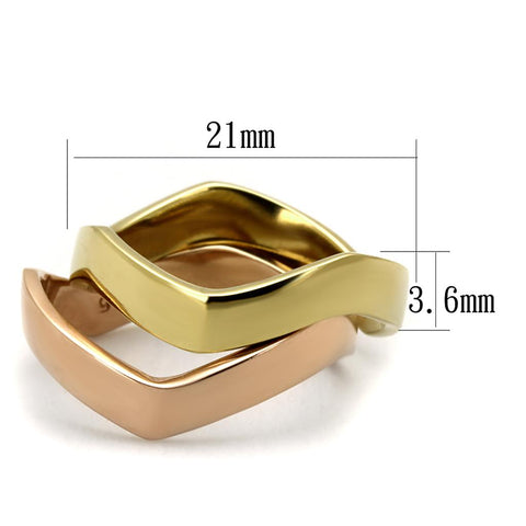 TK2265 - IP Gold & IP Rose Gold (Ion Plating) Stainless Steel Ring with No Stone