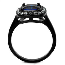 TK2283 - Two-Tone IP Black (Ion Plating) Stainless Steel Ring with Synthetic Synthetic Glass in Montana