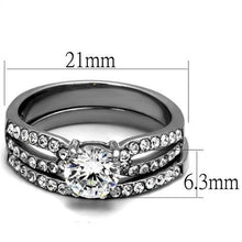 TK2292 - High polished (no plating) Stainless Steel Ring with AAA Grade CZ  in Clear