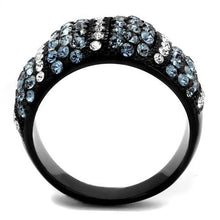 TK2355 - IP Black(Ion Plating) Stainless Steel Ring with Top Grade Crystal  in Montana