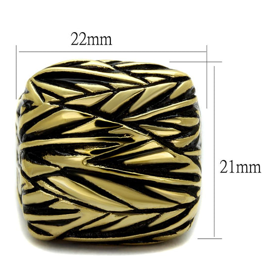 TK2370 - Two-Tone IP Gold (Ion Plating) Stainless Steel Ring with Epoxy  in Jet