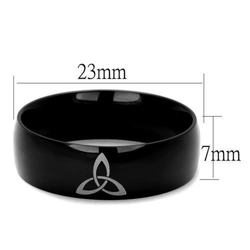 TK2408 - Two-Tone IP Black Stainless Steel Ring with No Stone