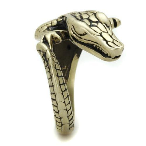 TK2459 - IP Antique Copper Stainless Steel Ring with Epoxy  in Jet