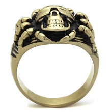 TK2461 - IP Antique Copper Stainless Steel Ring with Epoxy  in Jet