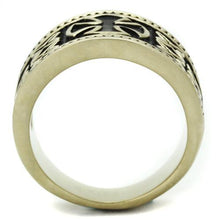 TK2469 - IP Antique Copper Stainless Steel Ring with Epoxy  in Jet