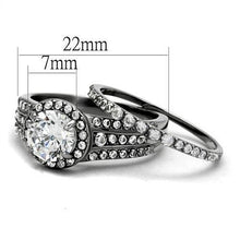 TK2476 - High polished (no plating) Stainless Steel Ring with AAA Grade CZ  in Clear